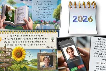 Die Einladung zur Jugendweihe mit deinem Foto und online gestaltbarem Einladungstext