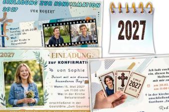 Einladungen für die Konfirmation 2027 mit deinem eigenen Foto