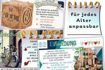 originelle Einladungskarten für Ihre Geburtstagsfeier mit Ihrem eigenen Text und Alter