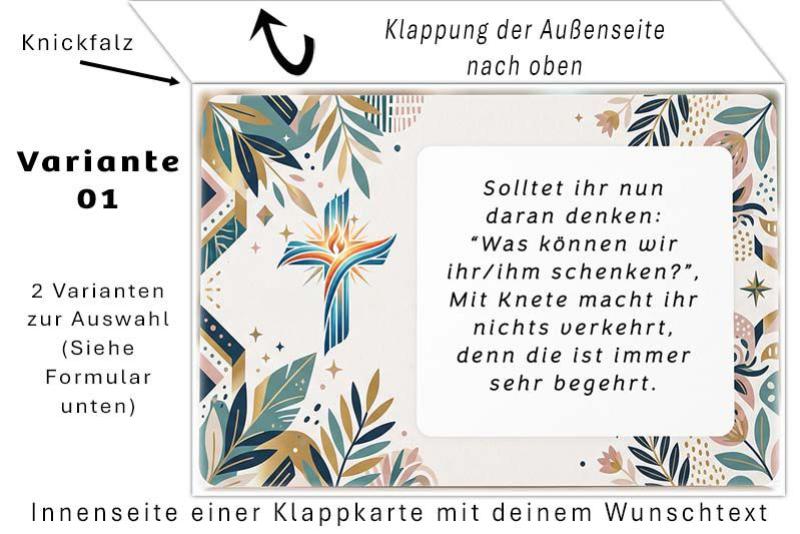 Innenseite einer Klappkarte für eine Einladungskarte zur Konfirmation Variante 01