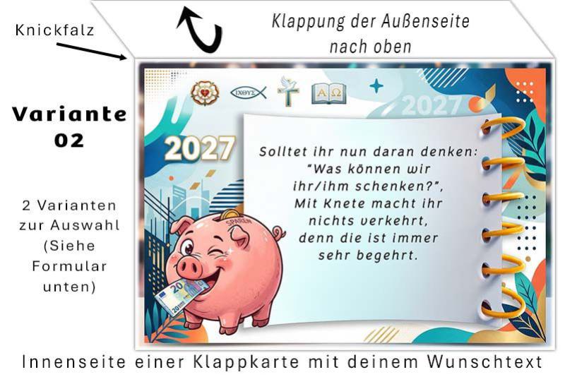 Innenseite einer Klappkarte für eine Einladungskarte zur Konfirmation Variante 02