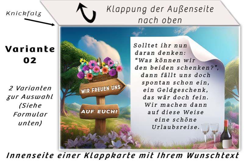 Beispielansicht der Innenseite einer Klappkarte bei der Bestellung von Einladungskarten zur Silberhochzeit Variante 02
