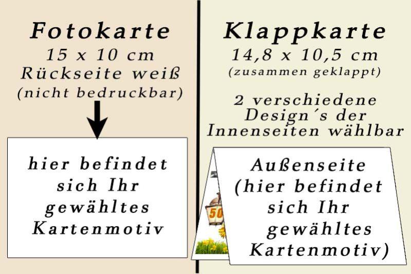 Einladungskarten als einseitig bedruckbare Fotokarte oder als Klappkarte