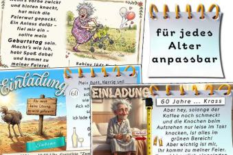 lustige Einladungskarten zum Geburtstag - SpaĂź von Anfang an - frei konfigurierbar