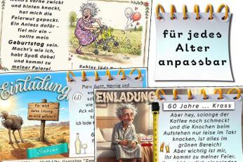 lustige Einladungskarten zum Geburtstag - Spaß von Anfang an - frei konfigurierbar