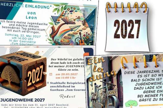 originelle Einladungskarten zur Jugendweihe mit deinem eigenen Text