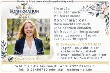 Die Einladung zur Konfirmation mit Foto umrahmt von dünnen 5-Ecken