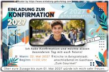 Die Einladung zur Konfirmation mit deinem Foto im Display eines Handys