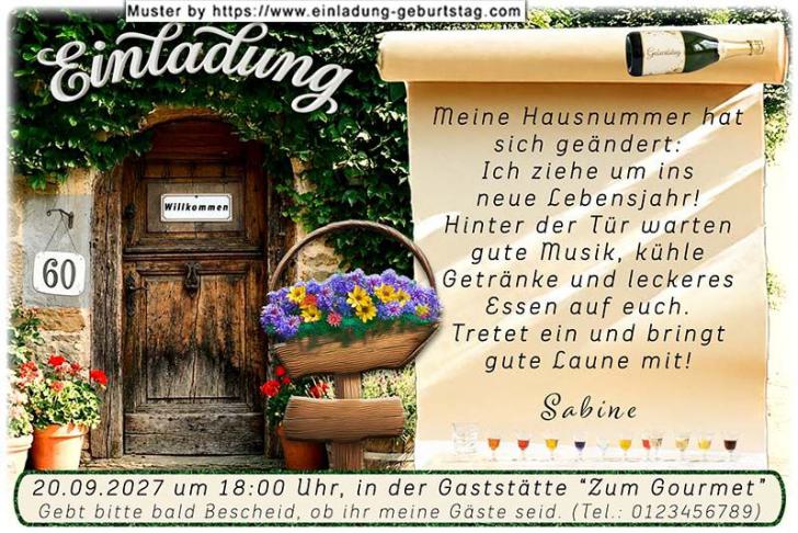 Die originelle Einladung zum Geburtstag - Ein markanter Punkt in mitten einer Landschaft mit Ihrem Alter umgeben von Blumen.