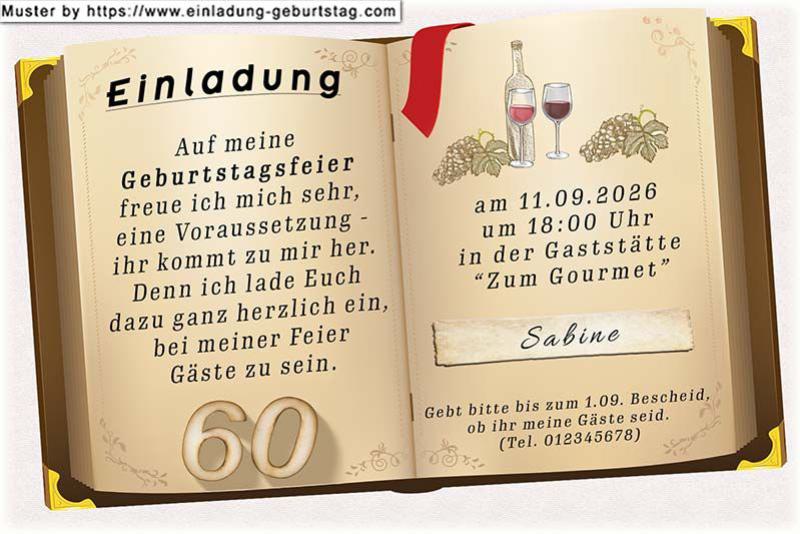 Die originelle Einladung zum Geburtstag - Ein aufgeschlagenes Buch dient für die Angaben zu Ihrer Geburtstagseinladung.
