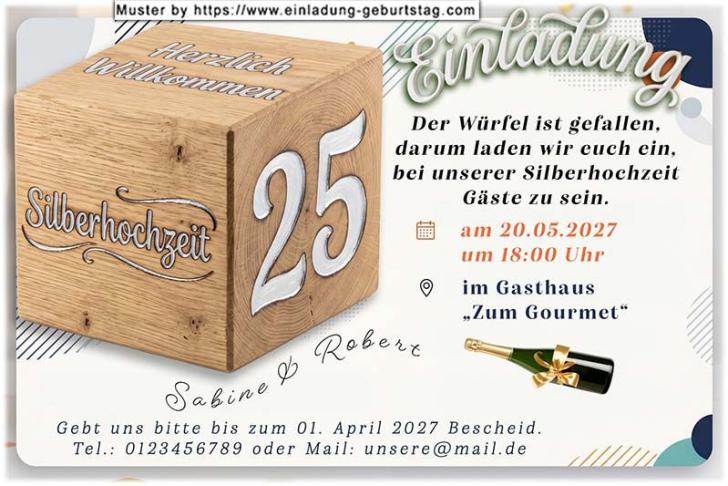 originelle Einladung zur Silberhochzeit - der Rosenbogen vor der besonderen Blume 25