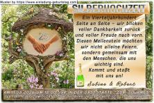 originelle Einladung zur Silberhochzeit - Hand in Hand auf einem Bild