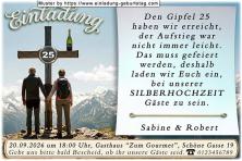 originelle Einladung zur Silberhochzeit - das Paar vor dem Gipfelkreuz 25