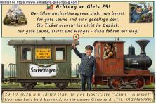 Die lustige Einladungskarte zur Silberhochzeit mit dem originellen Sonderzug