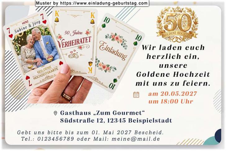 Einladung Goldene Hochzeit Foto als Seite eines Buches