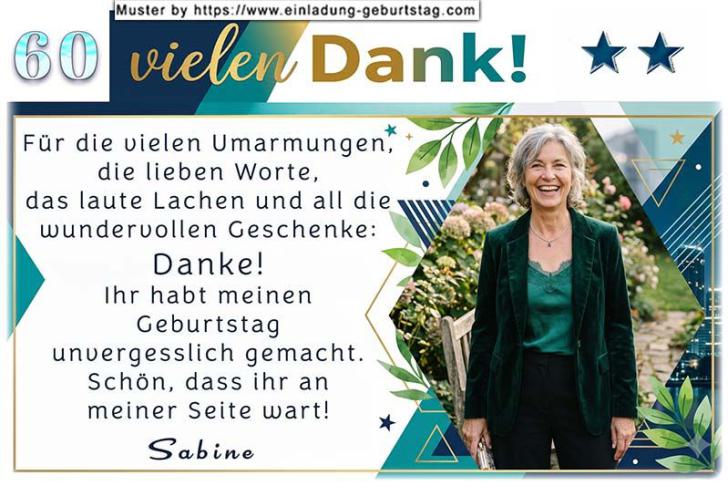 Die Danksagungskarte zum Geburtstag mit Ihrem Foto im Hochformat.