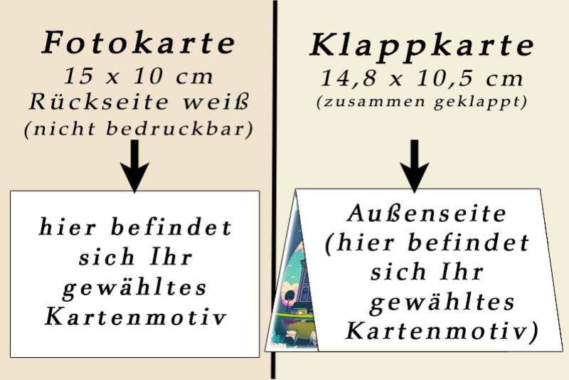 Einladung zur Einschulung - Ansicht der Fotokarten und der Klappkarten