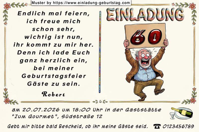 Die lustige Einladung zum Geburtstag - endlich mal wieder feiern, man sieht Ihnen Ihre Vorfreude wahrlich an.