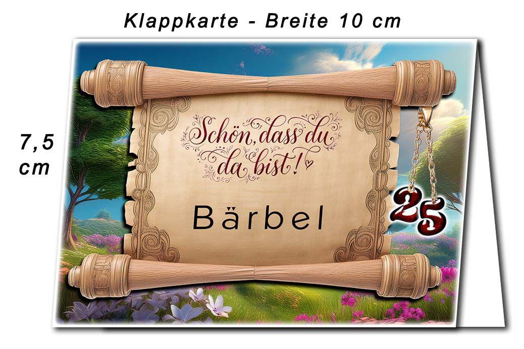 Tischkarte Silberhochzeit - die Schriftrolle - Kartenabmessungen