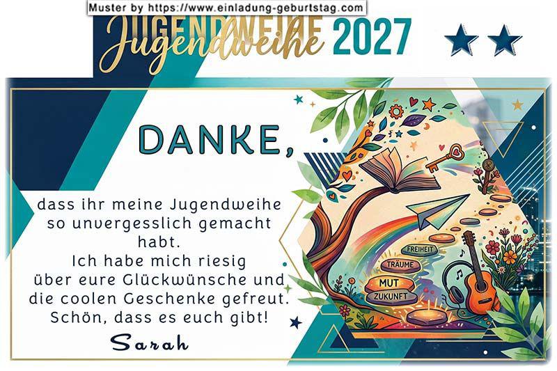 Die Danksagung zur Jugendweihe mit den beschrifteten Trittsteinen