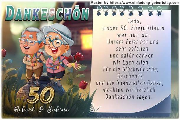 Danksagung Goldene Hochzeit - Tada