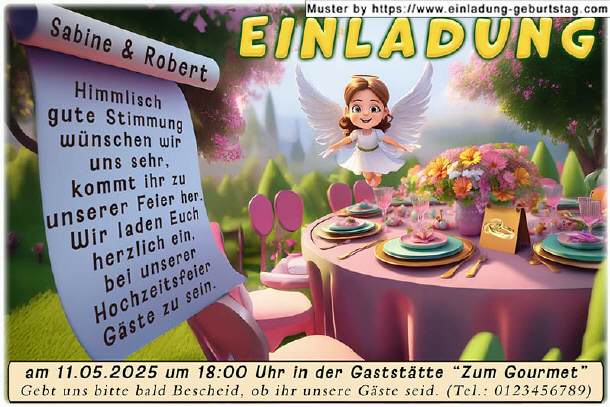 Hochzeitseinladung lustig -  der kleine Engel