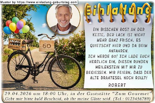Einladung Geburtstag - das Fahrrad