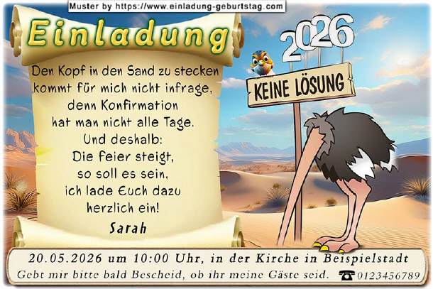 lustige Einladung Konfirmation - keine Lösung