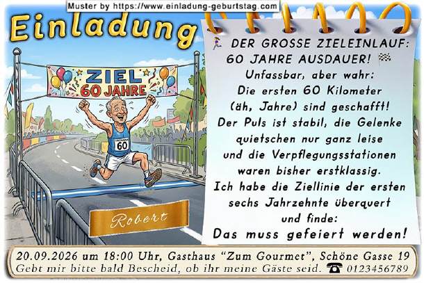 lustige Einladung Geburtstag, die Zahl an der Wand