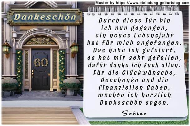 Danksagungskarte Geburtstag - die Tür