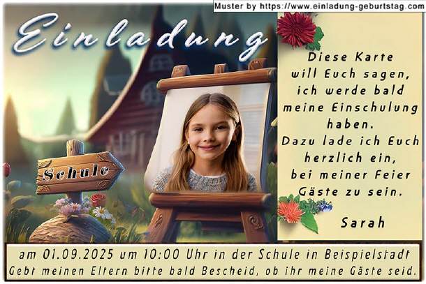 Einladung Einschulung - die Staffelei