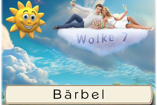 Tischkarte Hochzeit - auf Wolke 7