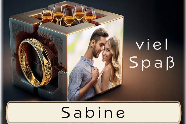 Tischkarte Hochzeit, der Fotowürfel