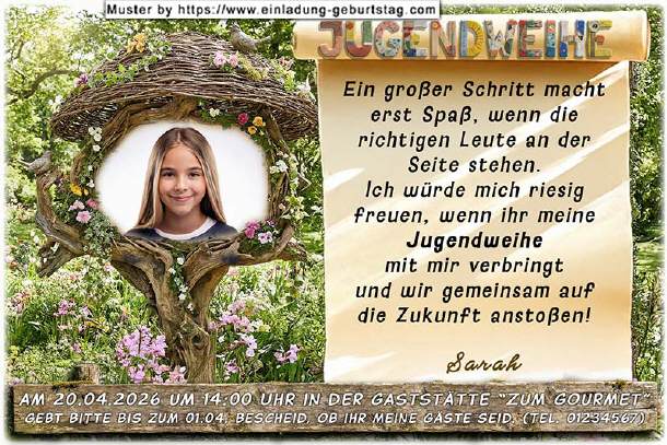 Einladung Jugendweihe Foto in der Natur