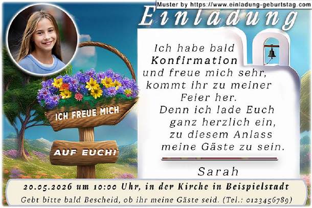 Einladung Konfirmation - die Hinweistafeln