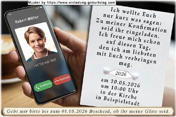 Einladung Konfirmation -  das Handy