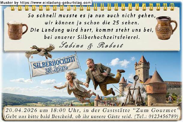 lustige Einladung Silberhochzeit - das Katapult