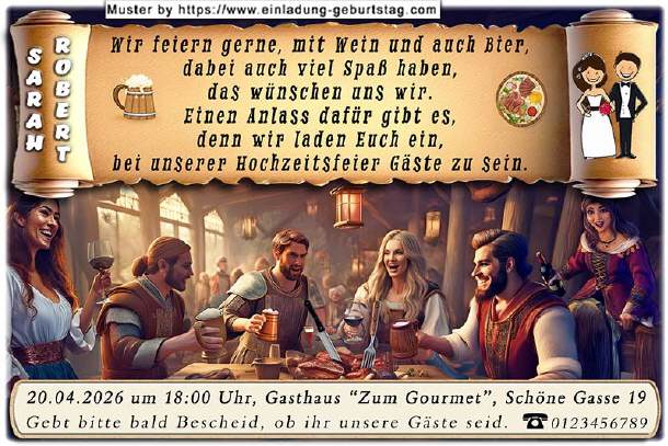 Hochzeitseinladung lustig - Spaß haben