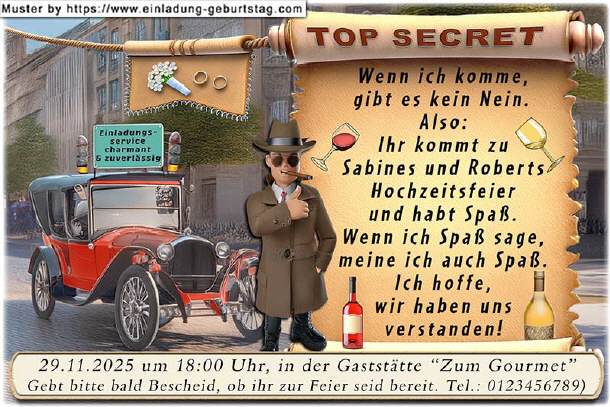 Hochzeitseinladung lustig - Aufforderung